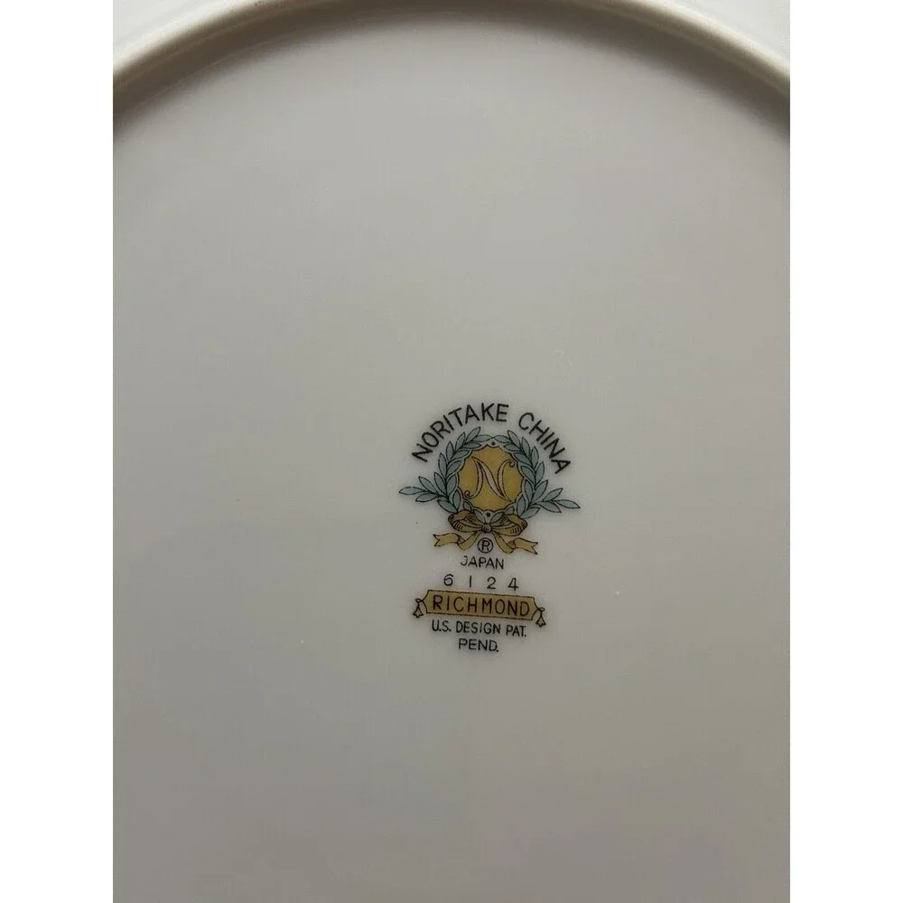 Lot Of 2 NORITAKE RICHMOND SALAD PLATES WHITE GOLD WITH EDGE 8 1/4